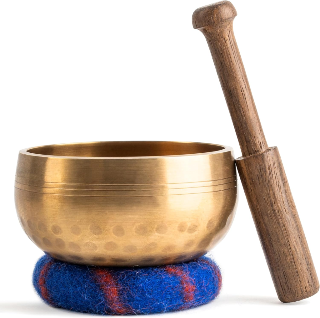 Tibetan singing bowl for chakra alignment and mindfulness.