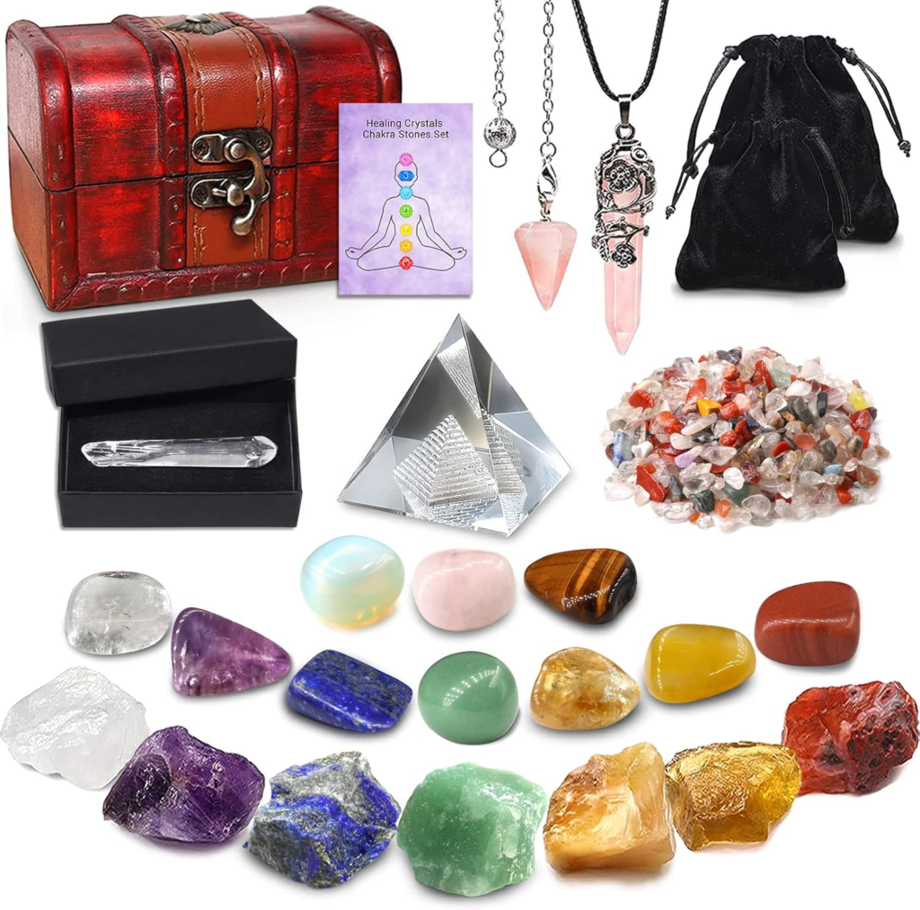 Crystal healing kit for spiritual energy work.